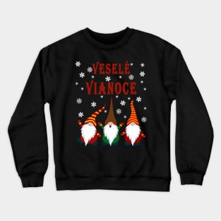 Gnomes Funny Pajama Cute Christmas Gift Slovakia Veselé Vianoce Crewneck Sweatshirt